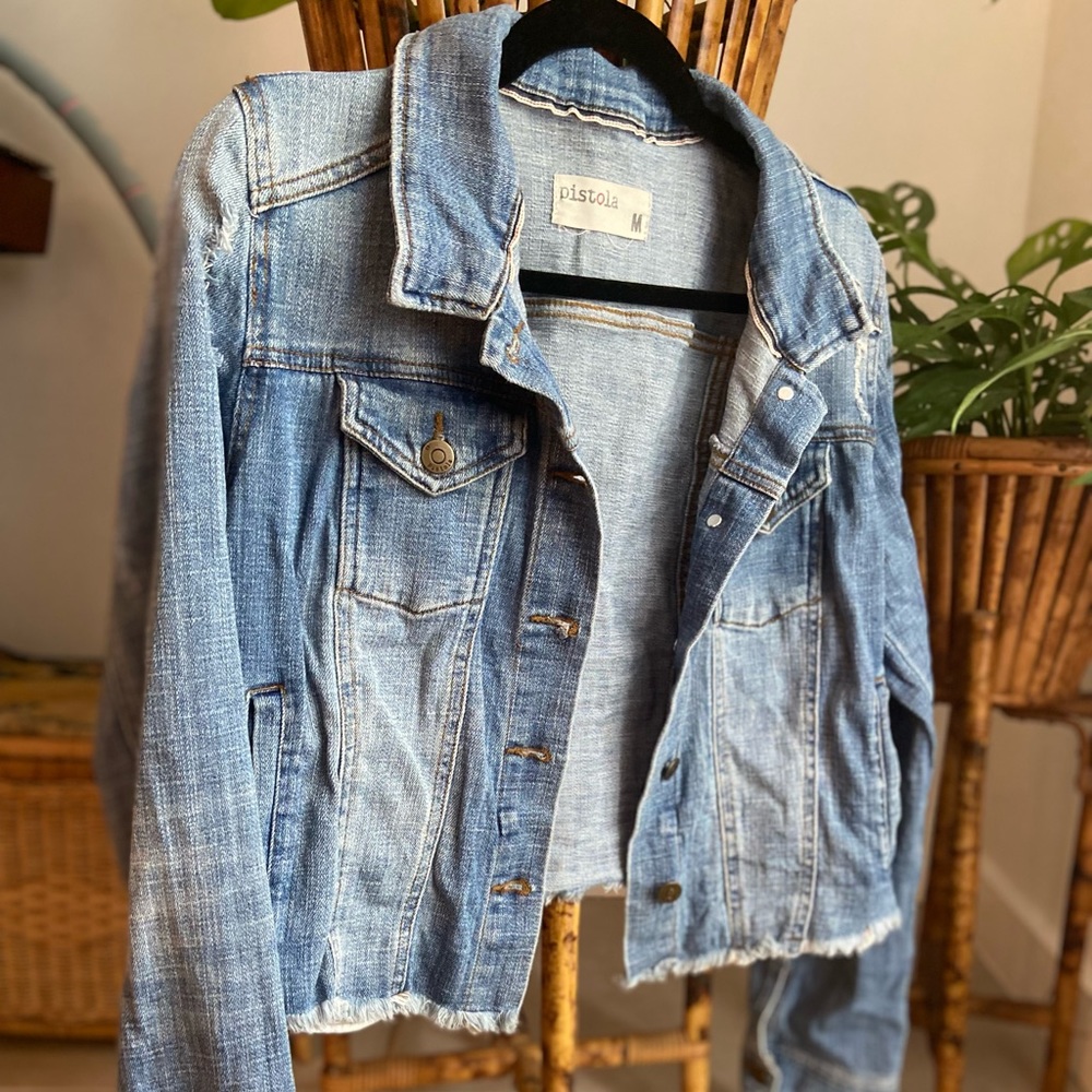 Pistols destroyed denim jacket